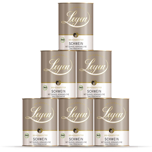 Leyen Hundefutter Bio-Schwein mit Quinoa, Honigmelone und Frischkäse, Sparpaket 6x800g