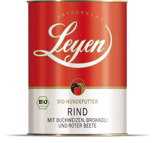 Leyen Bio-Hundefutter RIND mit Buchweizen, Brokkoli und Roter Beete
