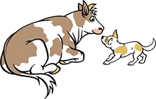 Leyen Bio-Hundefutter Cartoon Struppi mit Kuh